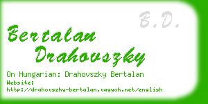 bertalan drahovszky business card